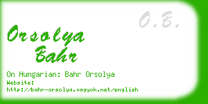 orsolya bahr business card